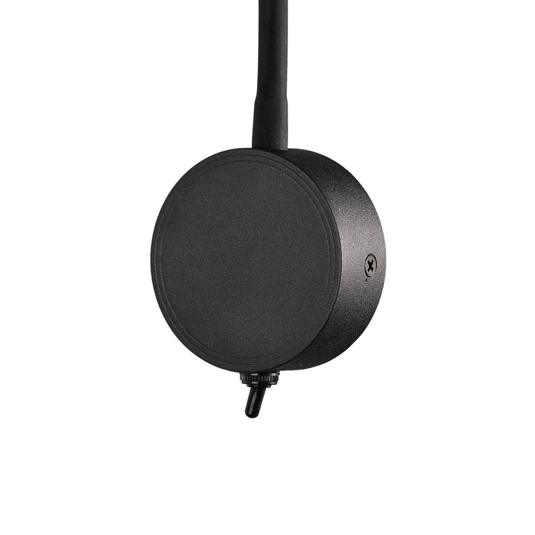 Mantra M6047 Boavista Switched Wall Lamp / Reader 1L 3W LED Round Head Spot Round Base Matt Black