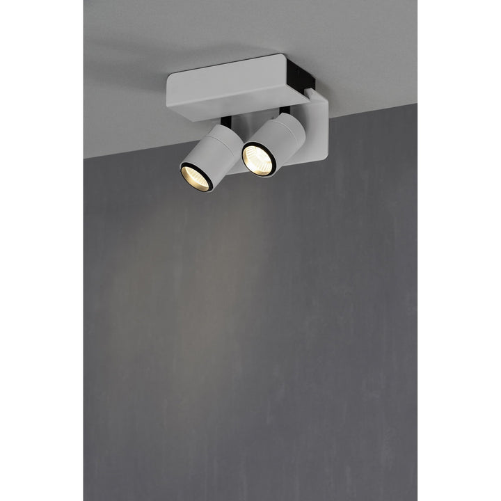 Mantra M5720 Bocaray Surface Mounted Spot / Wall Light 2 x 7W LED Matt White / Black