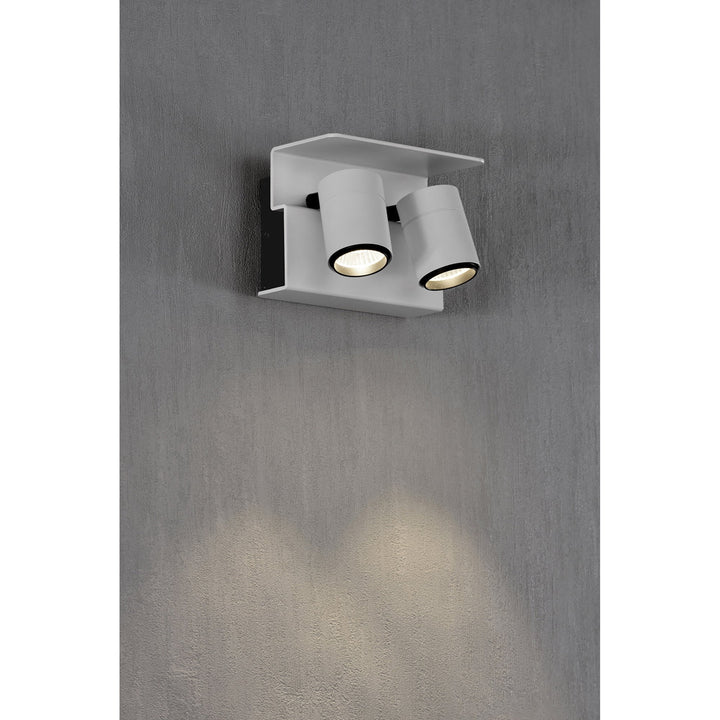 Mantra M5719 Bocaray Surface Mounted Spot / Wall Light 2 x 7W LED Matt White / Black