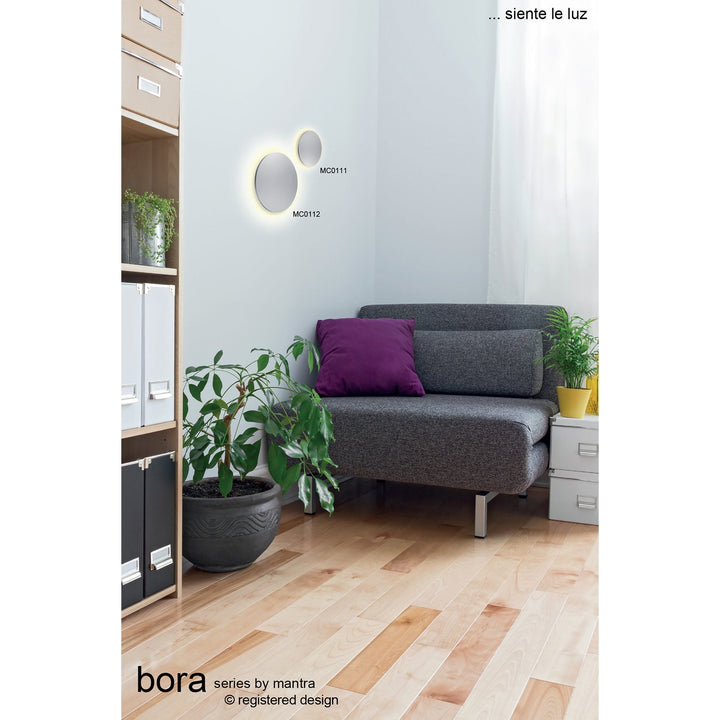 Mantra MC0114 Bora Bora Wall Light 18cm Square 12W LED Silver Paint