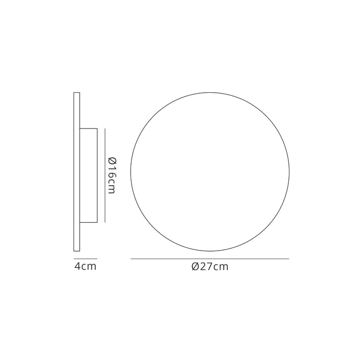 Mantra MC0129 Bora Bora Wall Light 27cm Round 16W LED Matte White