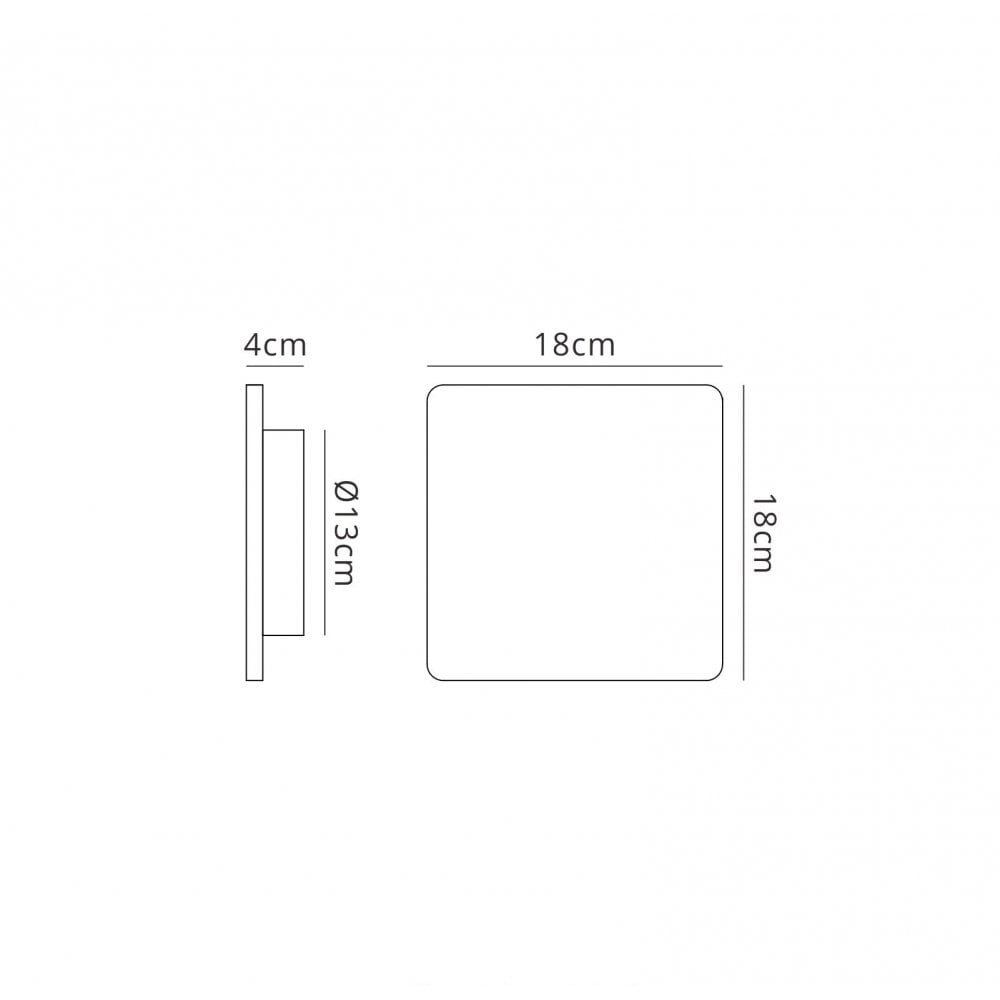 Mantra MC0104 Bora Bora Wall Light 18cm Square 12W LED Matt White