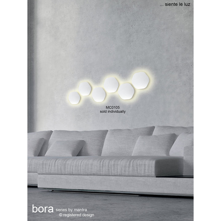 Mantra MC0118 Bora Bora Wall Light 27cm Round 16W LED Silver Paint