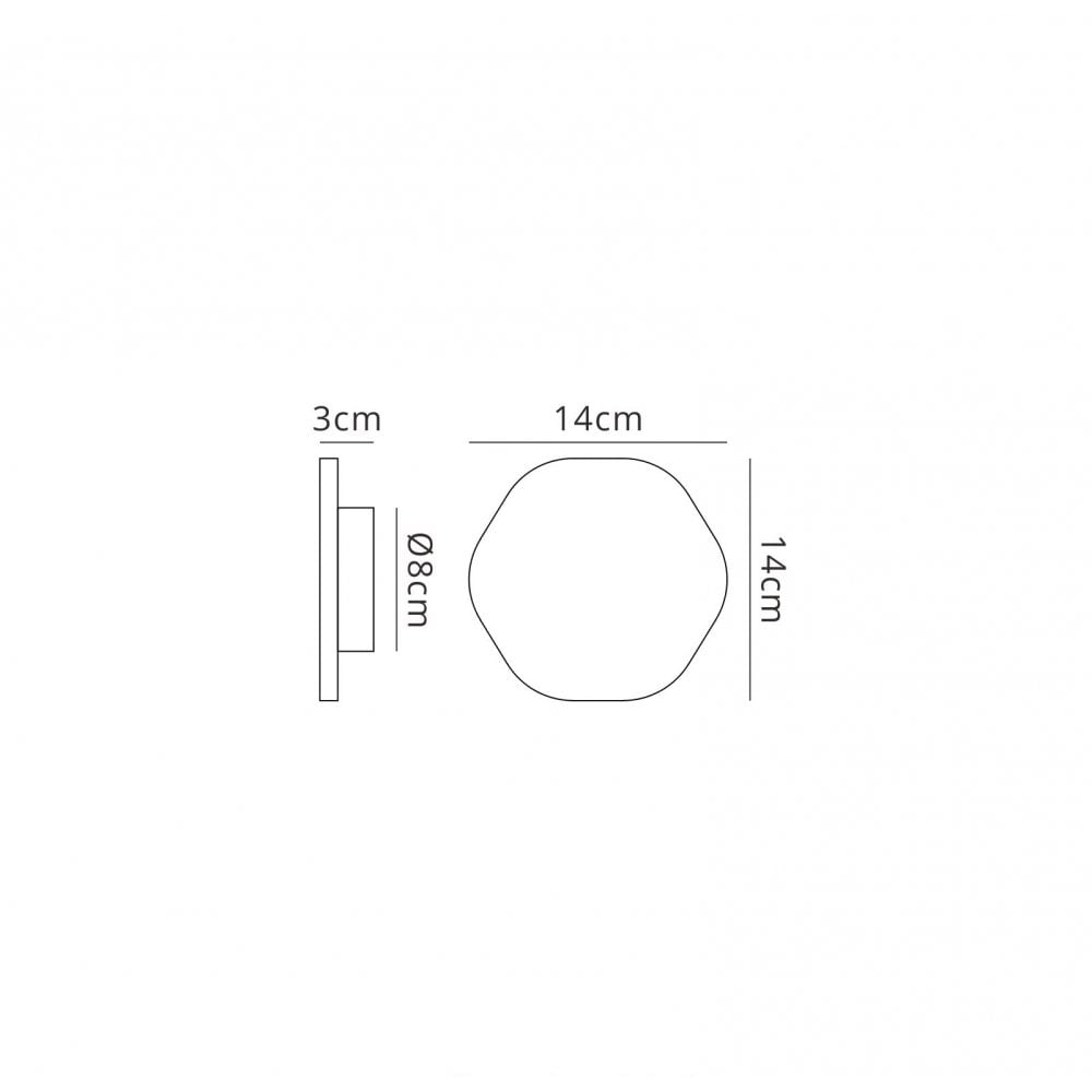 Mantra MC0105 Bora Bora Wall Light 14.4cm Hexagonal 6W LED Matt White