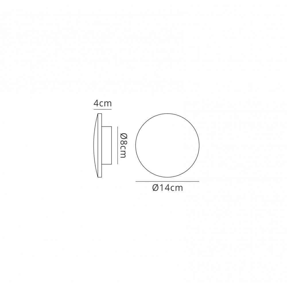 Mantra MC0111 Bora Bora Wall Light 13.5cm Round 6W LED Silver Paint