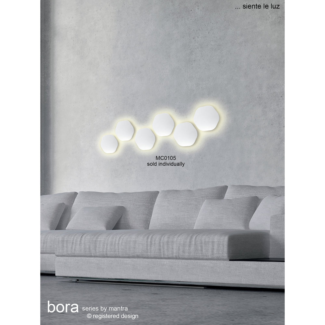 Mantra MC0111 Bora Bora Wall Light 13.5cm Round 6W LED Silver Paint