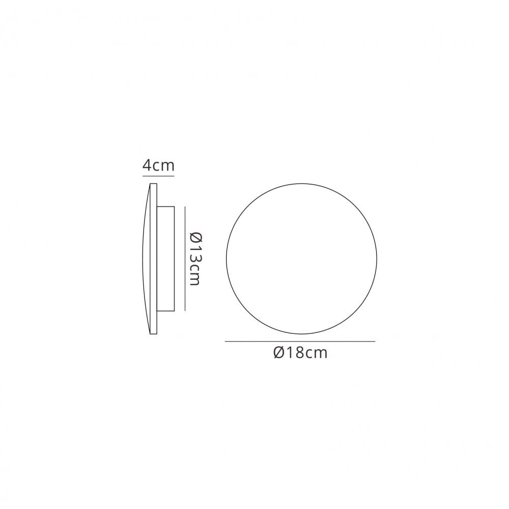 Mantra MC0112 Bora Bora Wall Light 18cm Round 12W LED Silver Paint