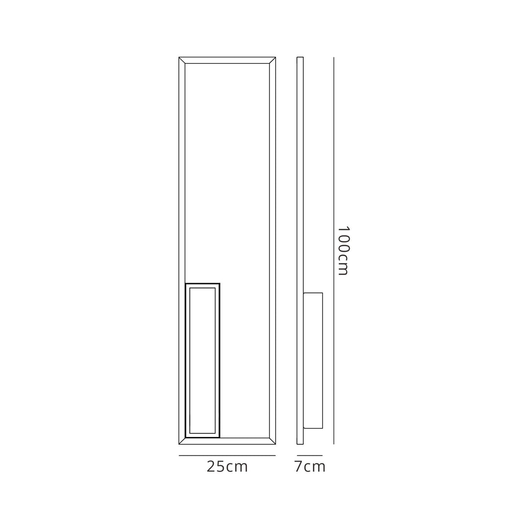 Mantra M7675 Boutique Rectangle Wall Lamp Dimmable 50W LED Black