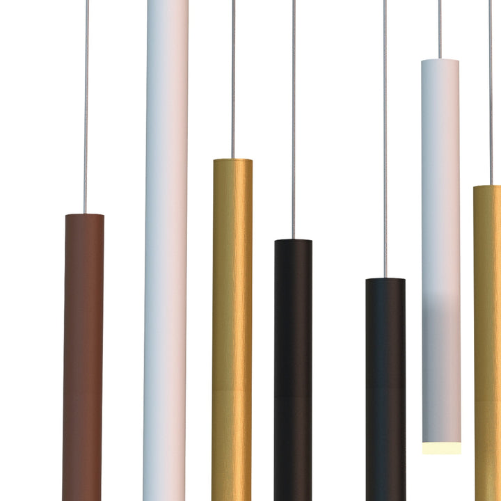 Mantra M8083 Cala Rectangle 8 Light Pendant 48W LED Sand White/Sand Black/Gold/Rust Brown