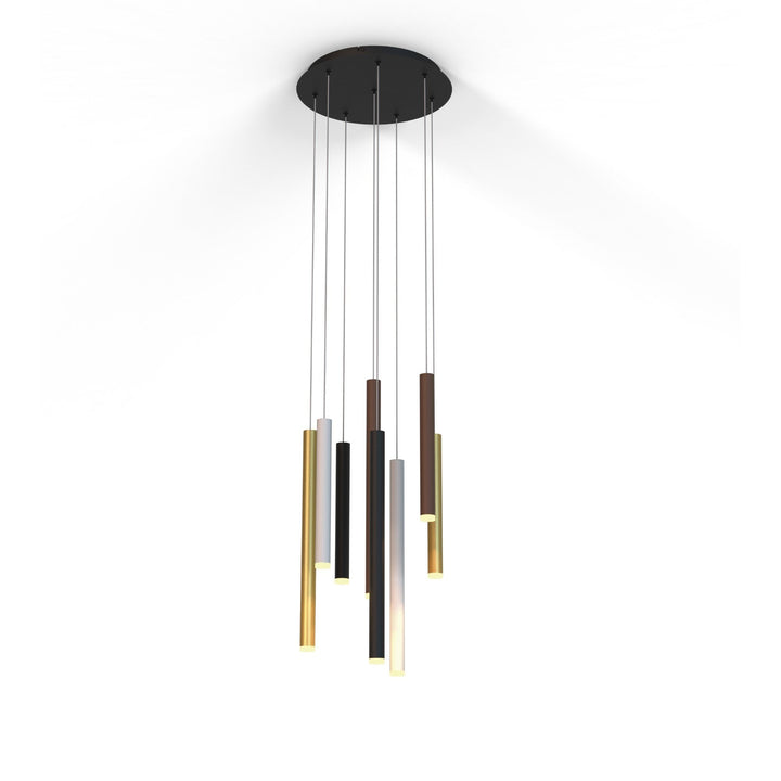 Mantra M8082 Cala Round 8 Light Pendant 48W LED Sand White/Sand Black/Gold/Rust Brown