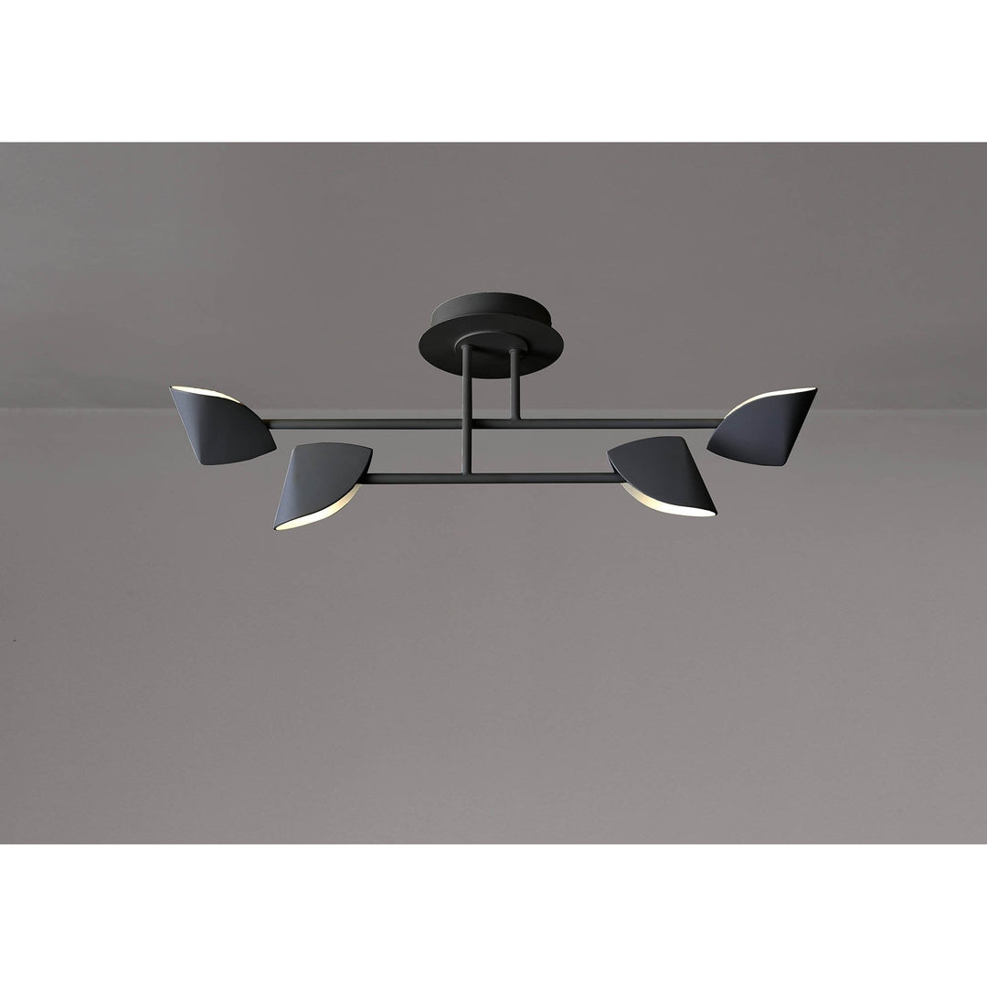 Mantra M7582 Capuccina Small 4 Light Semi Flush 30W LED Black