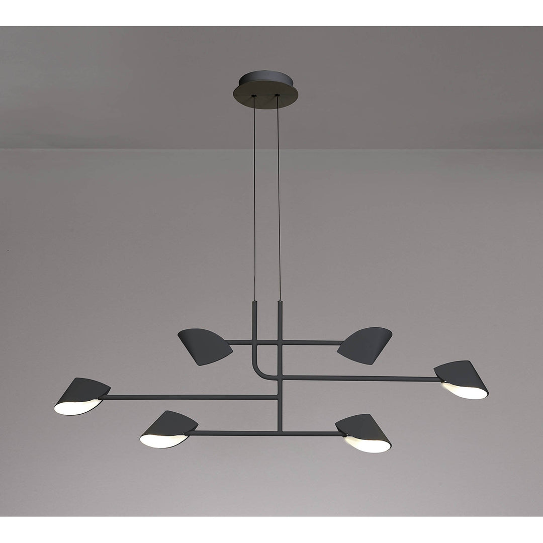 Mantra M7579 Capuccina 6 Light Linear Pendant 45W LED Black