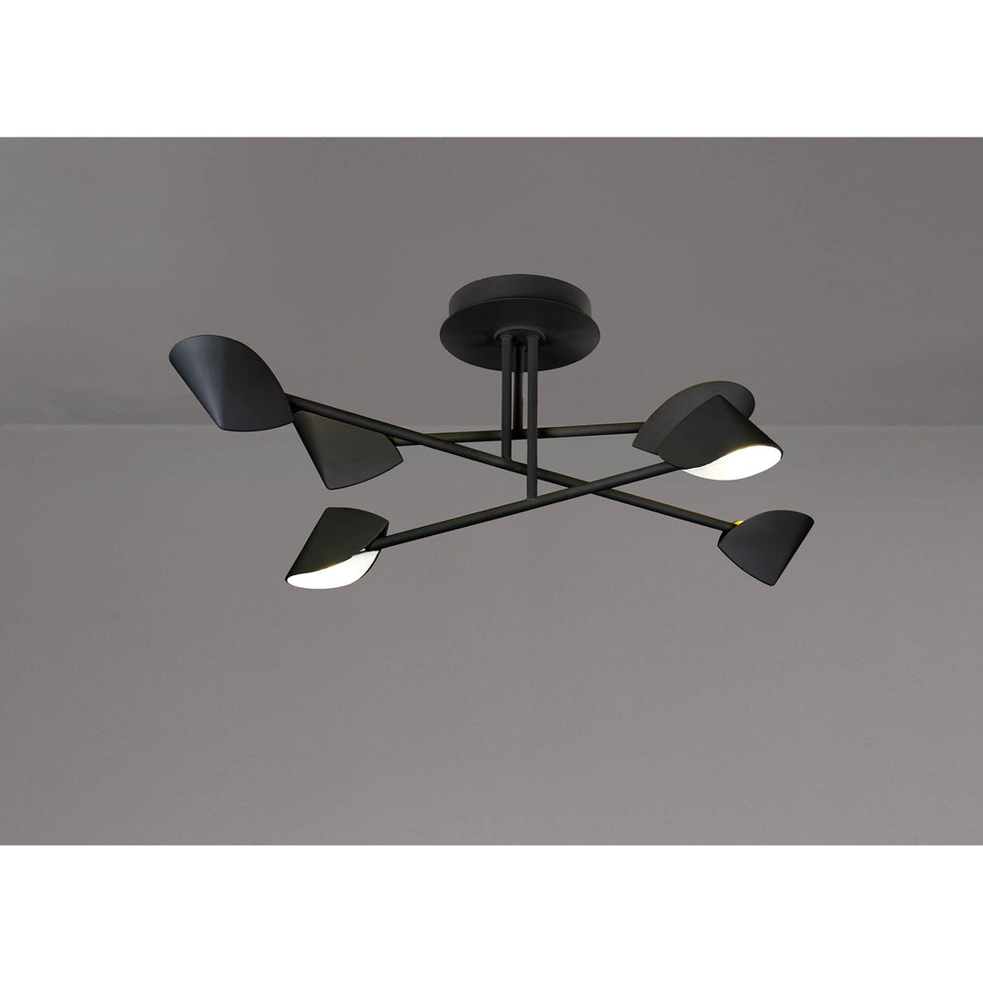 Mantra M7581 Capuccina Medium 6 Light Semi Flush 45W LED Black