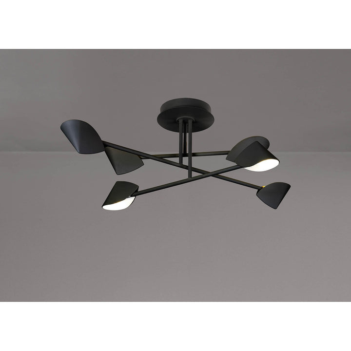 Mantra M7581 Capuccina Medium 6 Light Semi Flush 45W LED Black