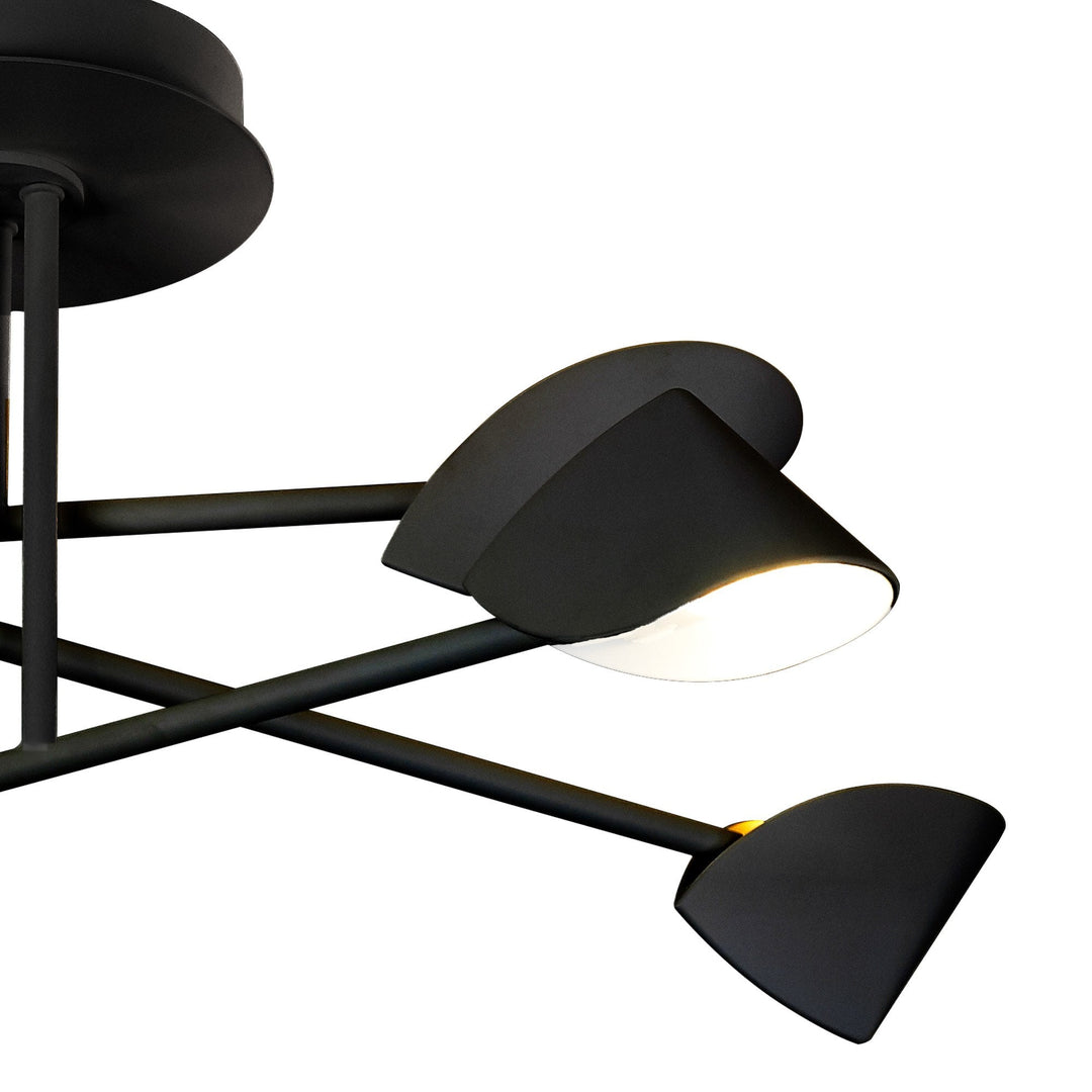 Mantra M7581 Capuccina Medium 6 Light Semi Flush 45W LED Black