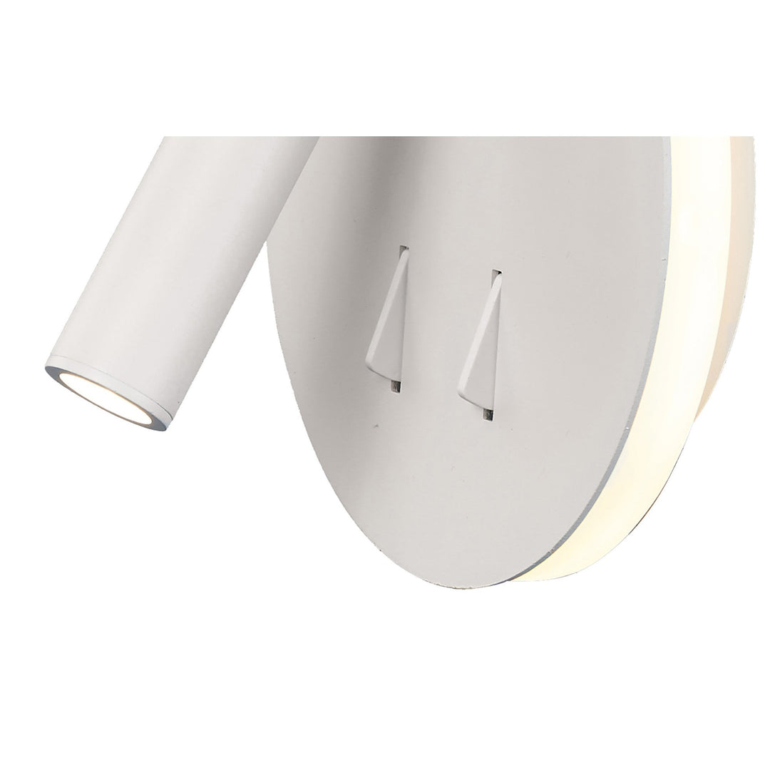 Mantra M6080 Cayman Round Wall + Reading Light 6W + 3W LED Matt White