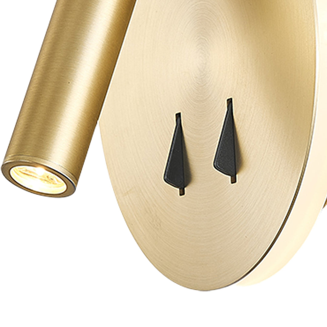 Mantra M7853 Cayman Round Wall + Reading Light 6W + 3W LED Satin Gold