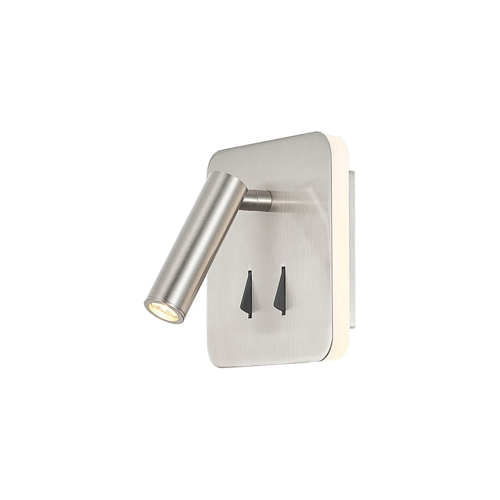 Mantra M7824 Cayman Square Wall + Reading Light 6W + 3W LED Satin Nickel