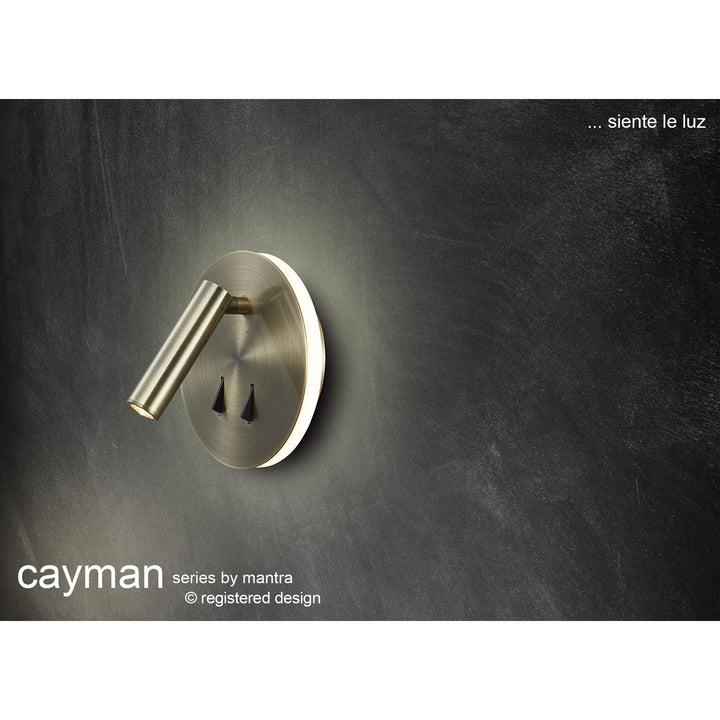 Mantra M7824 Cayman Square Wall + Reading Light 6W + 3W LED Satin Nickel