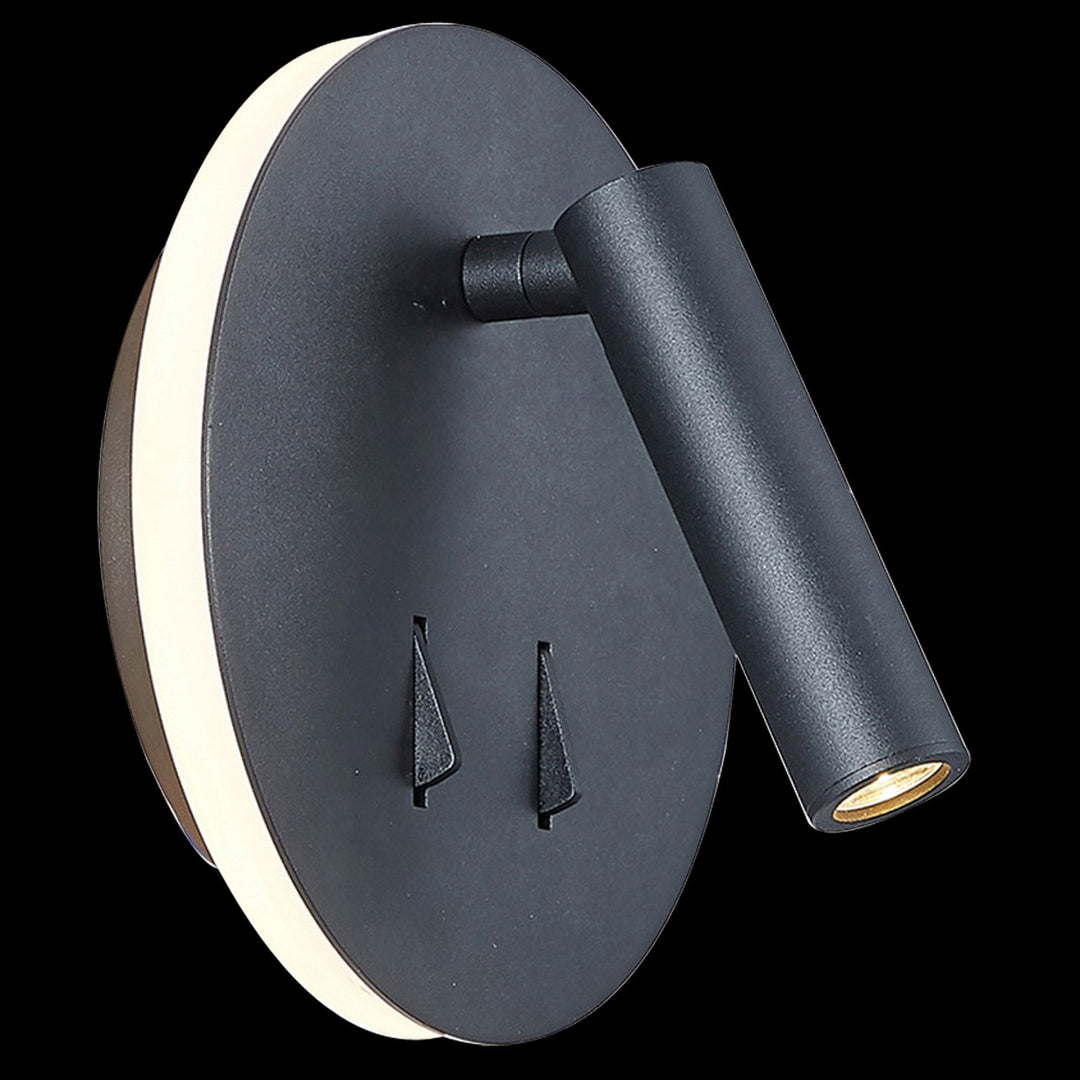 Mantra M6083 Cayman Round Wall + Reading Light 6W + 3W LED Sand Black