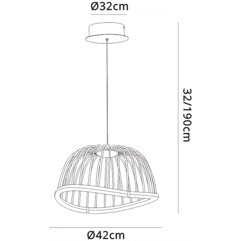 Mantra M6685 Celeste Pendant 41cm Round 20W LED Black