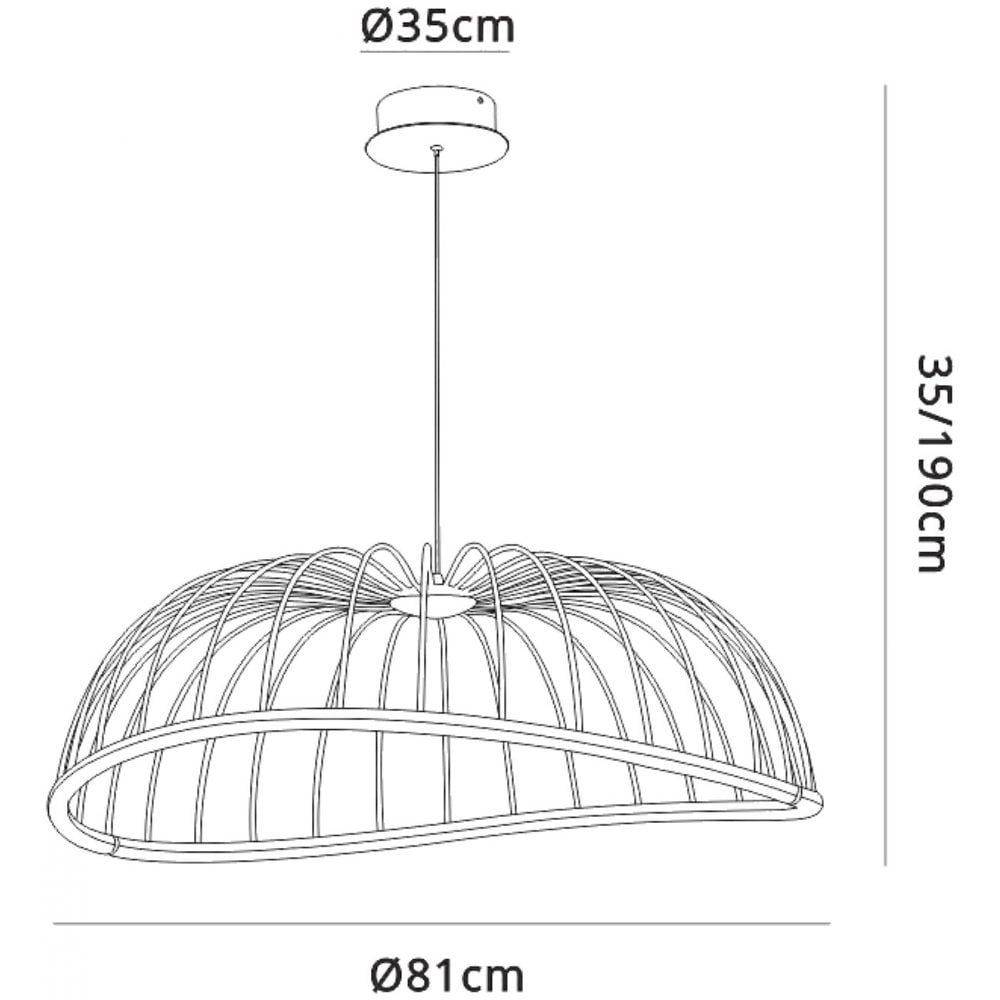 Mantra M6683 Celeste Pendant 81cm Round 40W LED Black