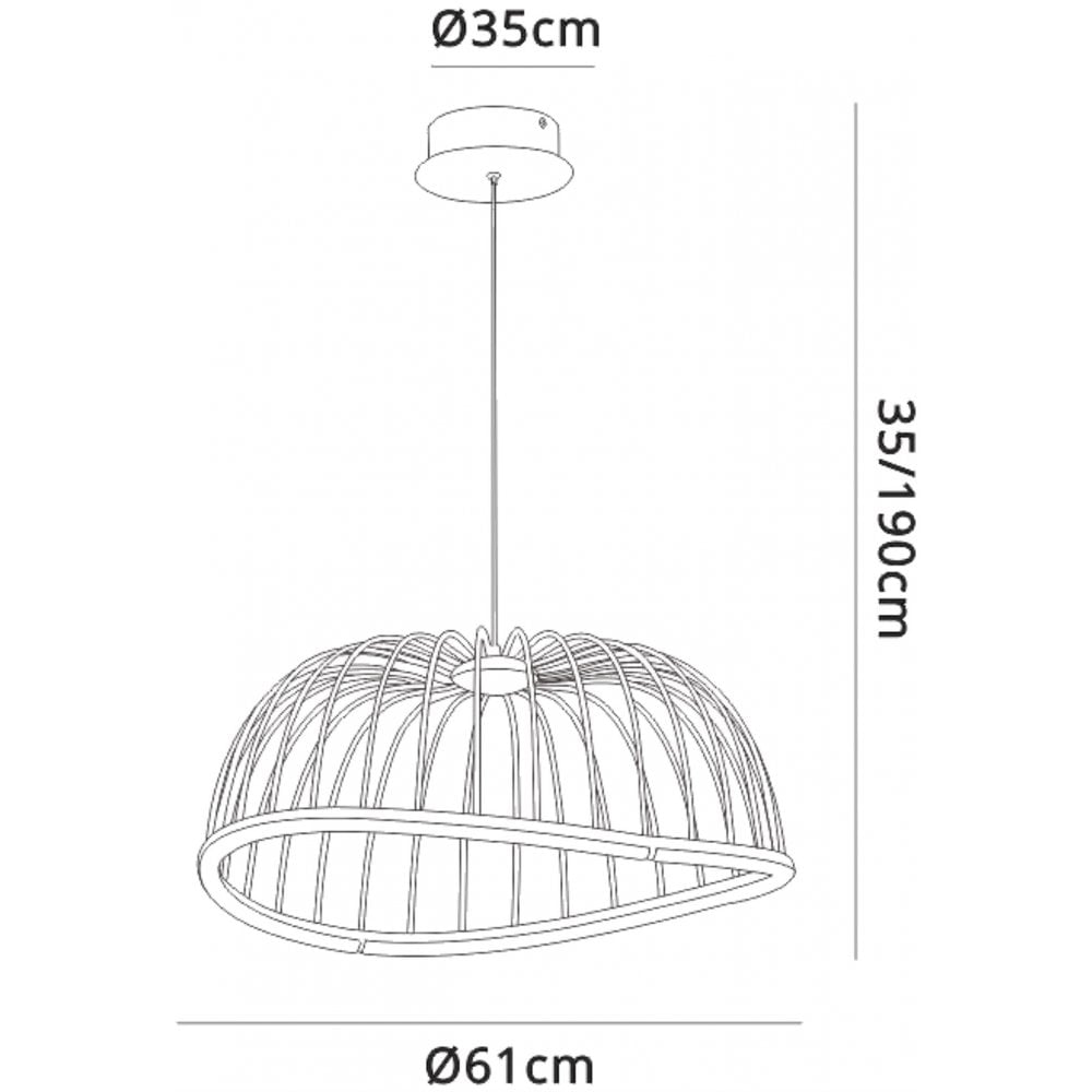 Mantra M6684 Celeste Pendant 61cm Round 30W LED Black