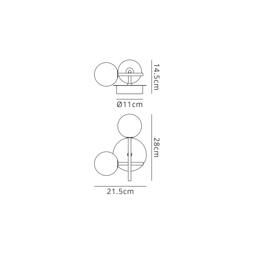 Mantra M7635/L Cellar Left Wall Lamp 2 Light Replaceable 5W LEDs Black