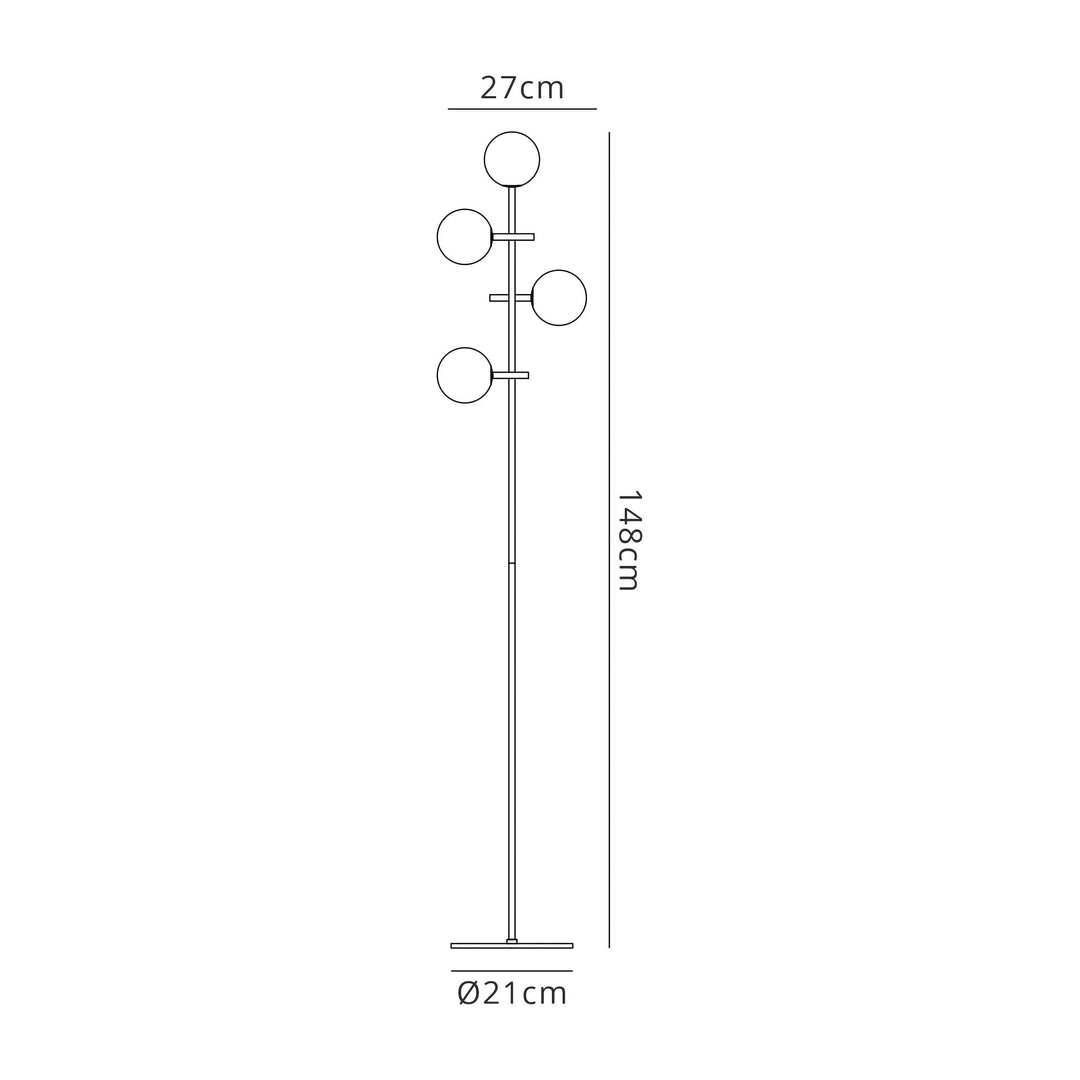 Mantra M7639 Cellar Floor Lamp 4 Light Replaceable 5W LEDs Black