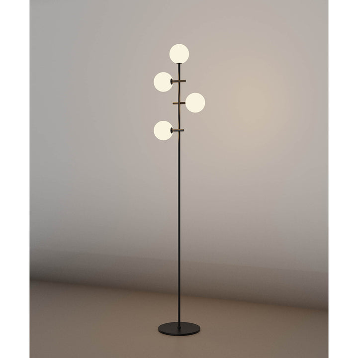 Mantra M7639 Cellar Floor Lamp 4 Light Replaceable 5W LEDs Black