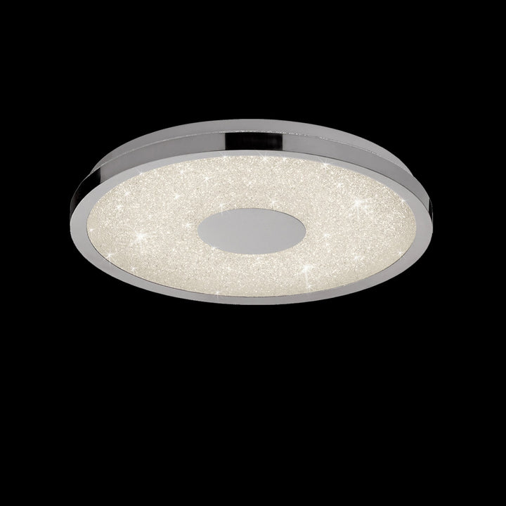 Mantra M5931 Centara Flush 38cm Round 18W LED -6500K Tuneable Remote Control Chrome / Acrylic