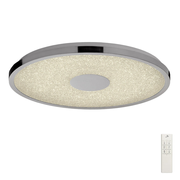 Mantra M5930 Centara Flush 48cm Round 40W LED -6500K Tuneable Remote Control Chrome / Acrylic