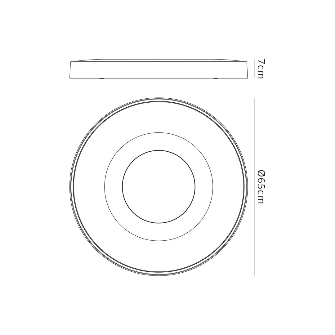 Mantra M7562 Coin Round Ceiling 100W LED Remote Control - Wood Effect