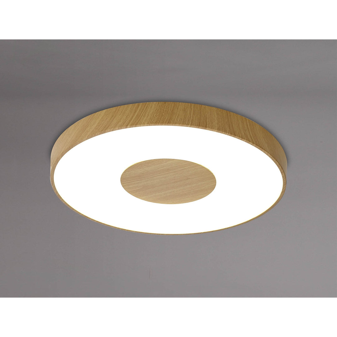 Mantra M7562 Coin Round Ceiling 100W LED Remote Control - Wood Effect