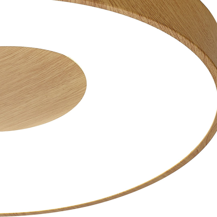 Mantra M7568 Coin Round Ceiling 56W LED Remote Control - Wood Effect