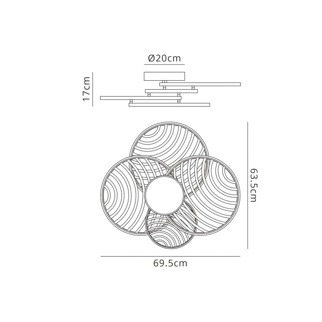 Mantra M7230 Collage 4 Ring Ceiling 60W LED Black