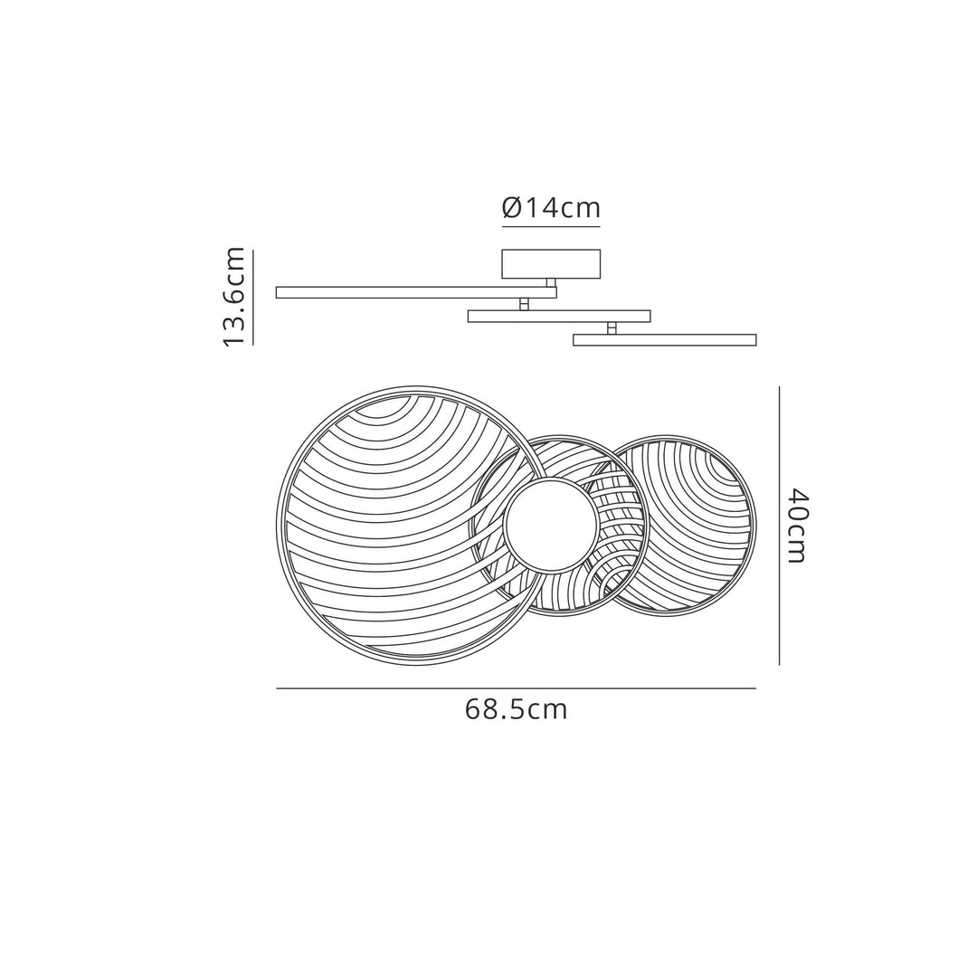 Mantra M7232 Collage 3 Ring Ceiling 40W LED Black