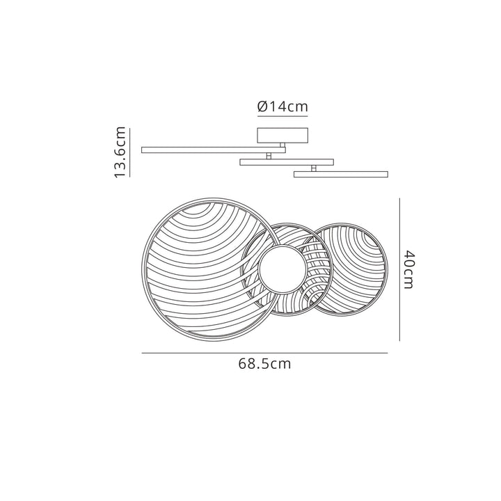 Mantra M7232 Collage 3 Ring Ceiling 40W LED Black