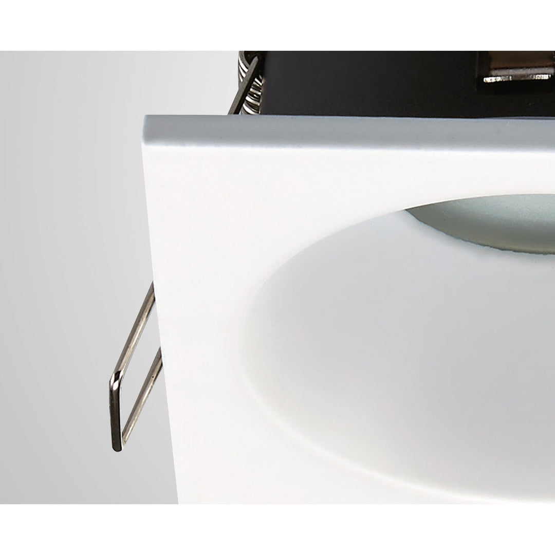 Mantra M6812 Comfort Bathroom GU10 Downlight Square 1 Light Matt White