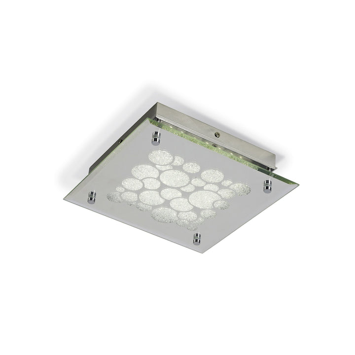 Mantra M5551 Coral Flush 25cm Square 15.5W LED Chrome / Crystal Sand