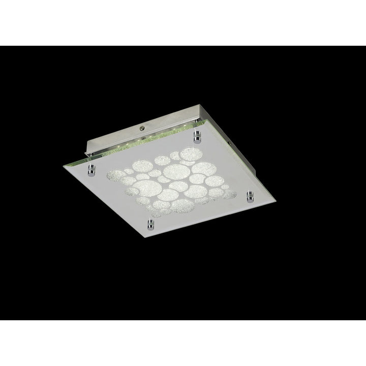 Mantra M5551 Coral Flush 25cm Square 15.5W LED Chrome / Crystal Sand