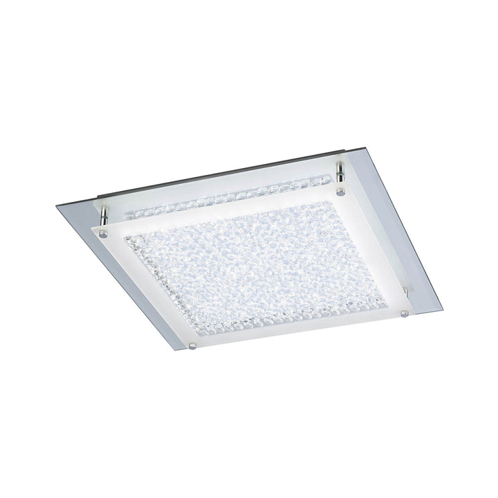 Mantra M4582 Cristal Flush Light 42cm Square 21W LED Polished Chrome / Cristal