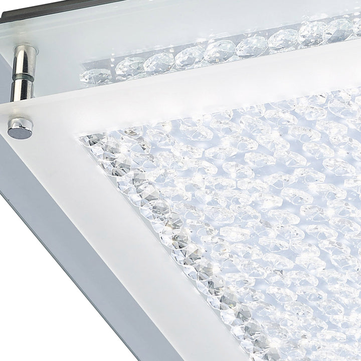 Mantra M4582 Cristal Flush Light 42cm Square 21W LED Polished Chrome / Cristal