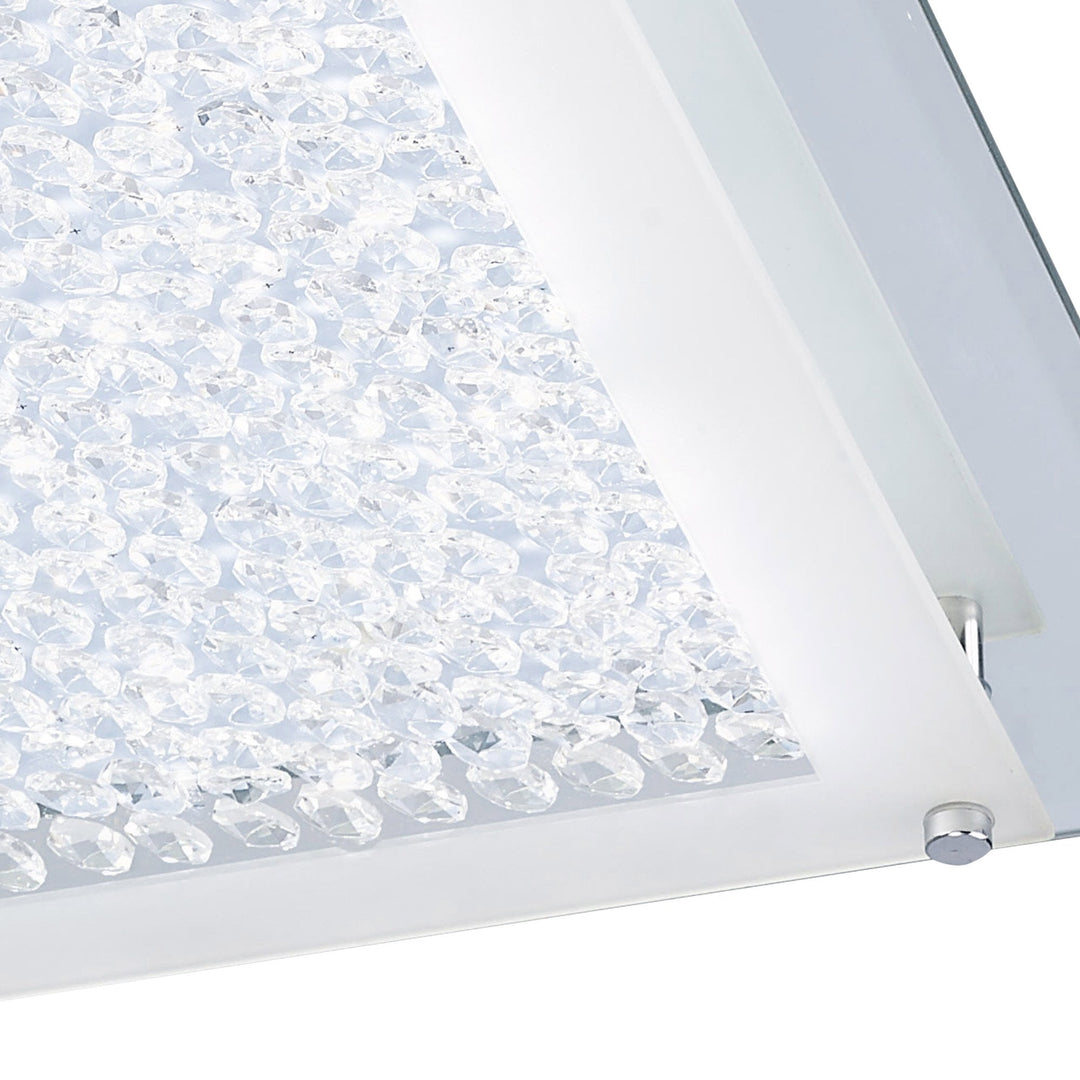 Mantra M4582 Cristal Flush Light 42cm Square 21W LED Polished Chrome / Cristal