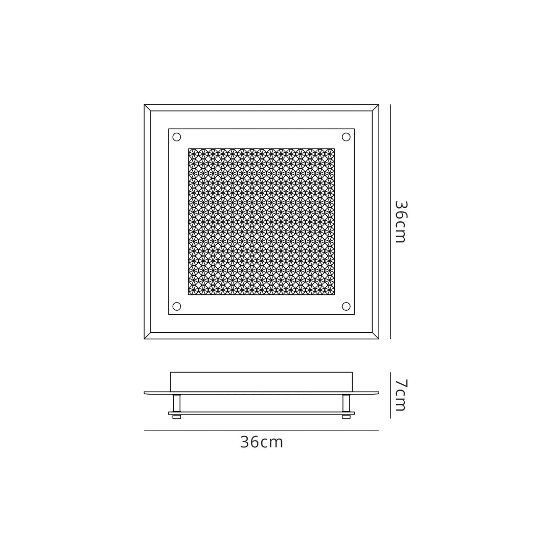 Mantra M4581 Cristal Flush Light 36cm Square 18W LED Polished Chrome / Cristal