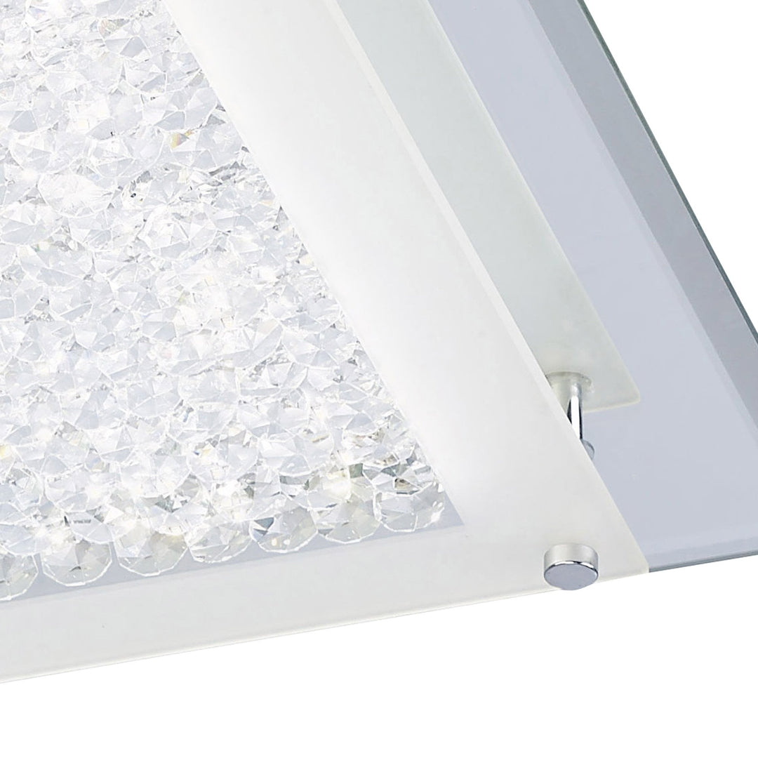 Mantra M4581 Cristal Flush Light 36cm Square 18W LED Polished Chrome / Cristal