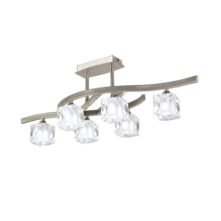 Mantra M2357SN Cuadrax Rectangular Semi Flush 6 Light G9 Satin Nickel