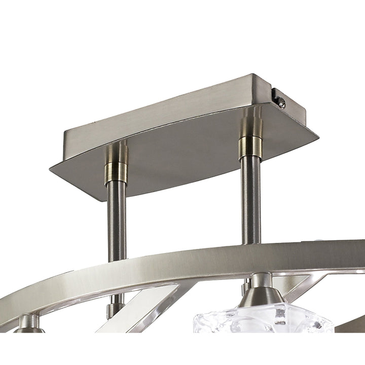 Mantra M2357SN Cuadrax Rectangular Semi Flush 6 Light G9 Satin Nickel