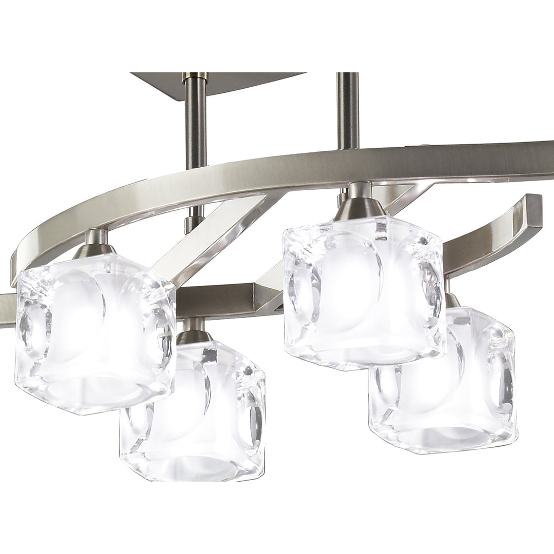 Mantra M2357SN Cuadrax Rectangular Semi Flush 6 Light G9 Satin Nickel