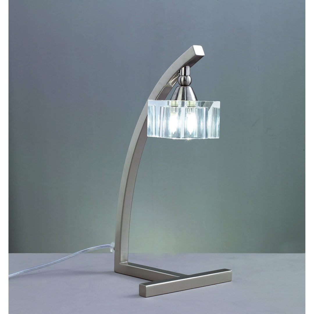 Mantra M2365SN Cuadrax Table Lamp 1 Light G9 Satin Nickel